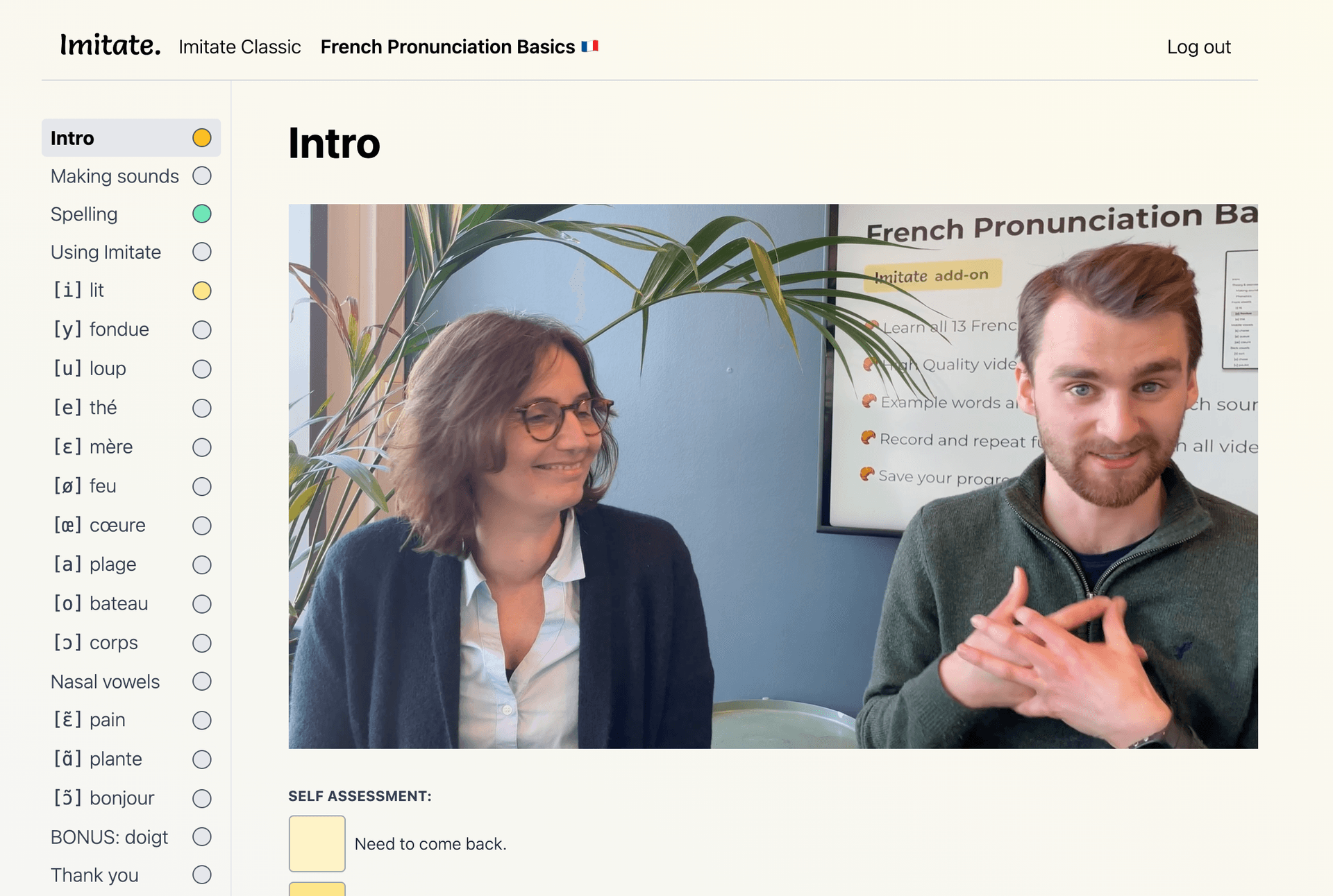 My custom French pronunciation course