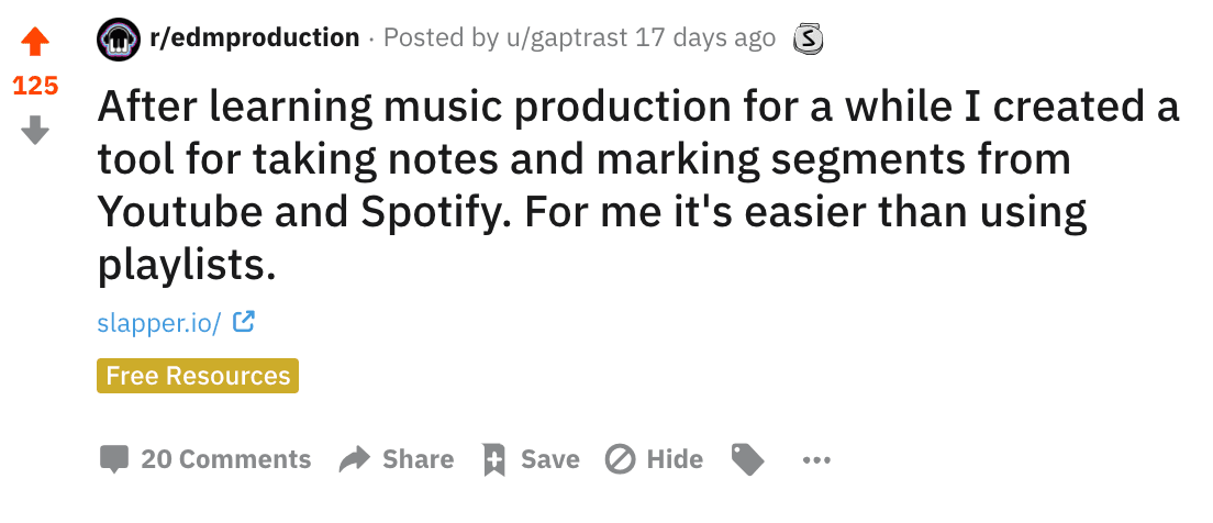 reddit post