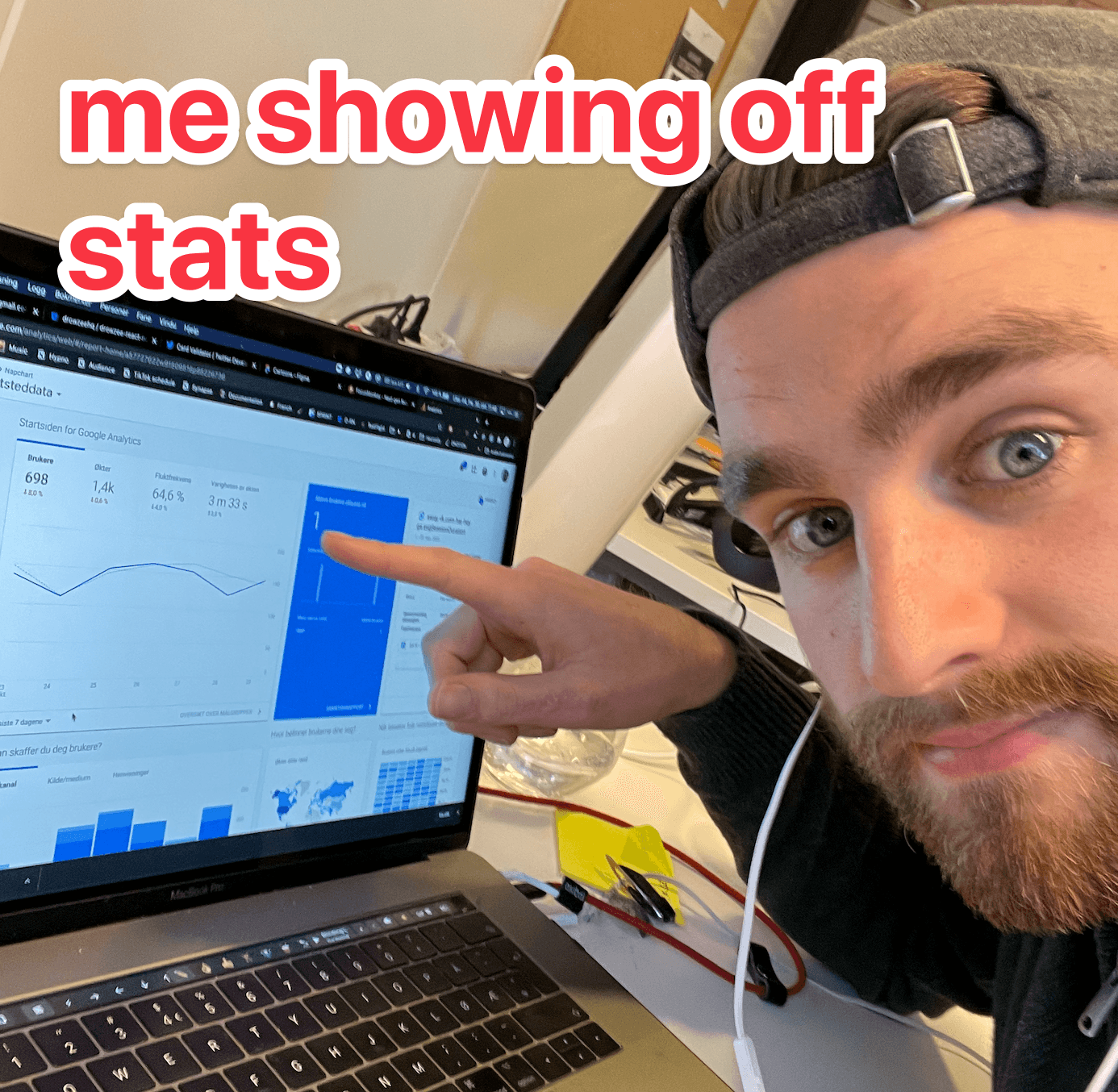 me showing google analytics