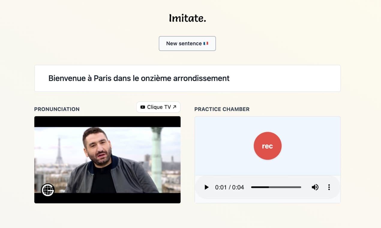 Screenshot of imitate